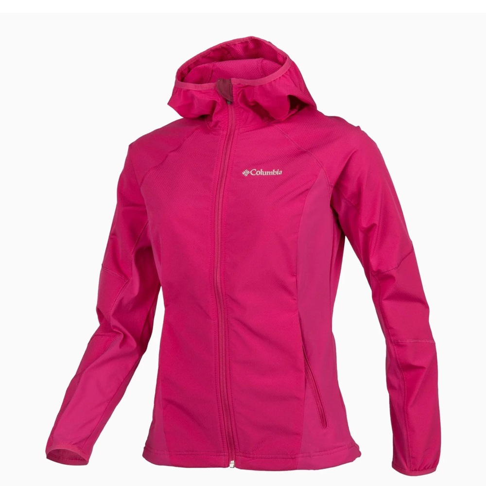 Women’s pink Columbia Kruser Ridge Hooded Softshell Track Jacket Size medium